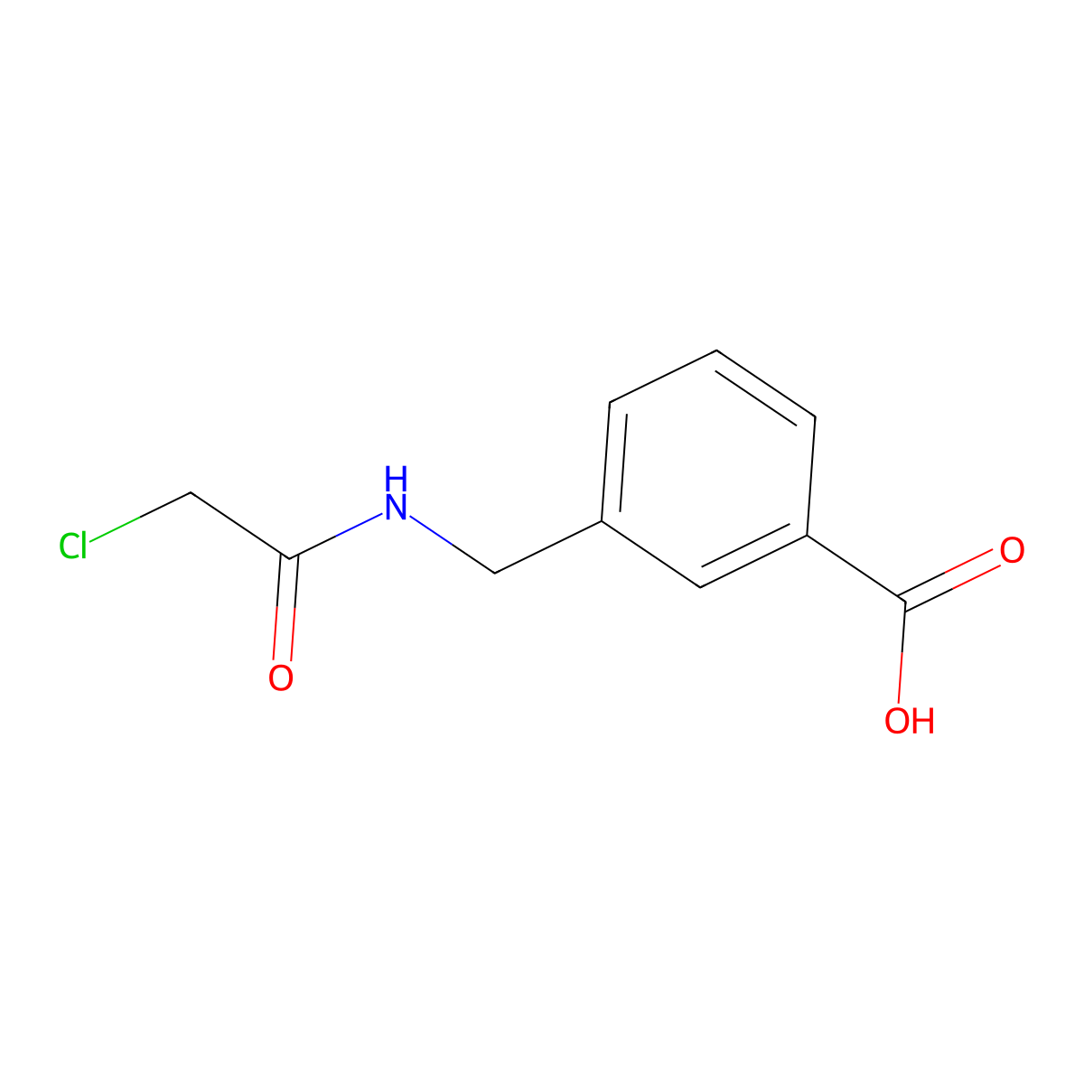 3-{[(Chloroacetyl)amino]methyl}benzoic acid molecular structure, CAS 718-15-0