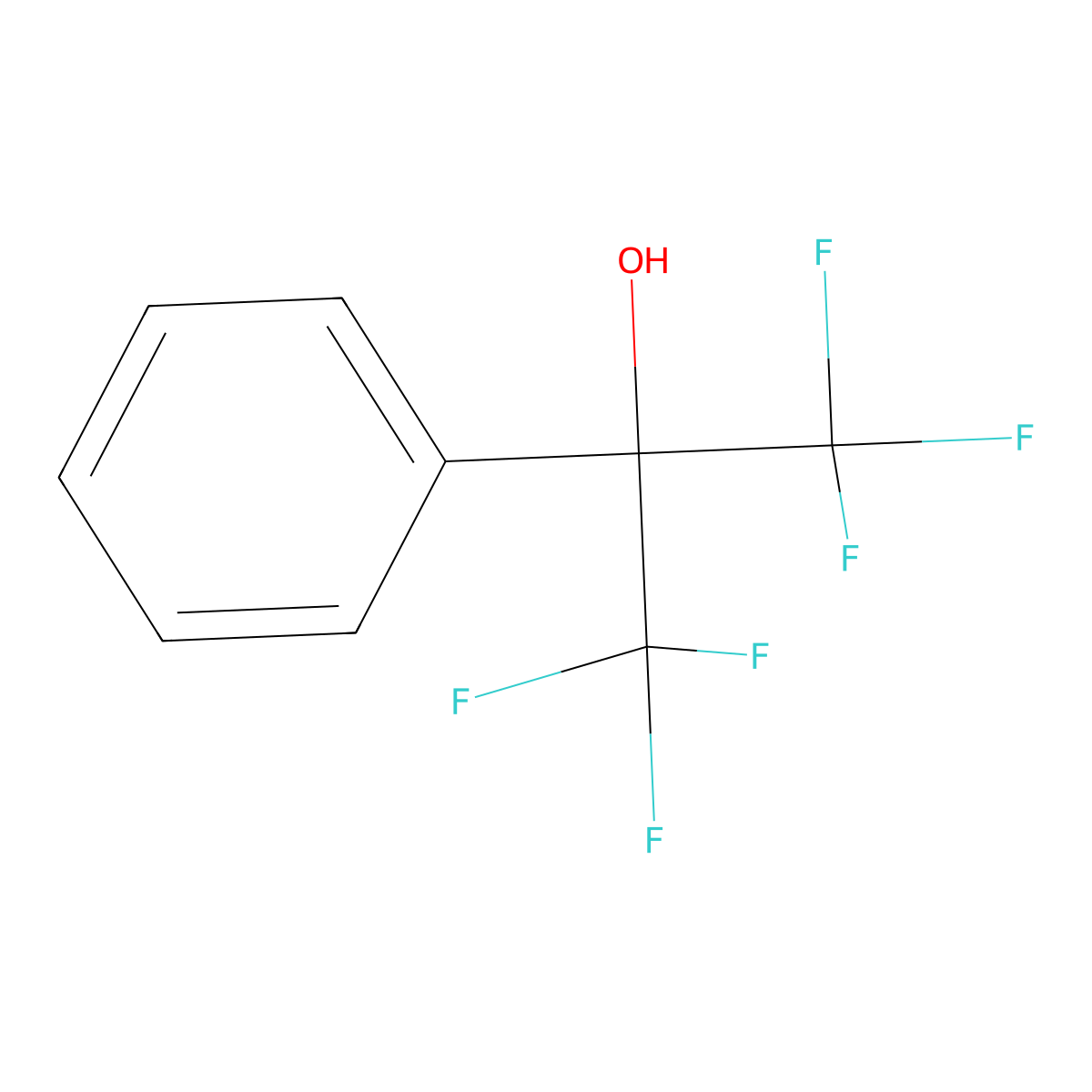 alpha,alpha-Bis(trifluoromethyl)benzyl alcohol molecular structure, CAS 718-64-9