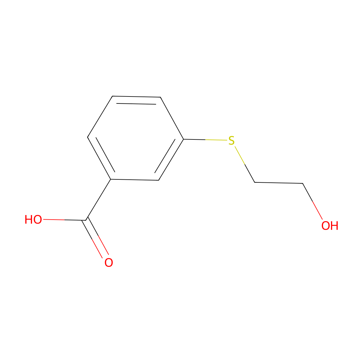 3-[(2-Hydroxyethyl)sulfanyl]benzoic acid molecular structure, CAS 7180-10-1