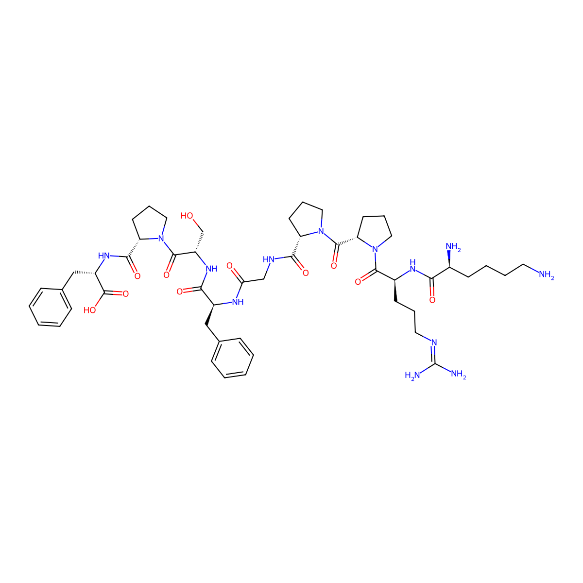 Kallidin, des-arg(10)- molecular structure, CAS 71800-36-7