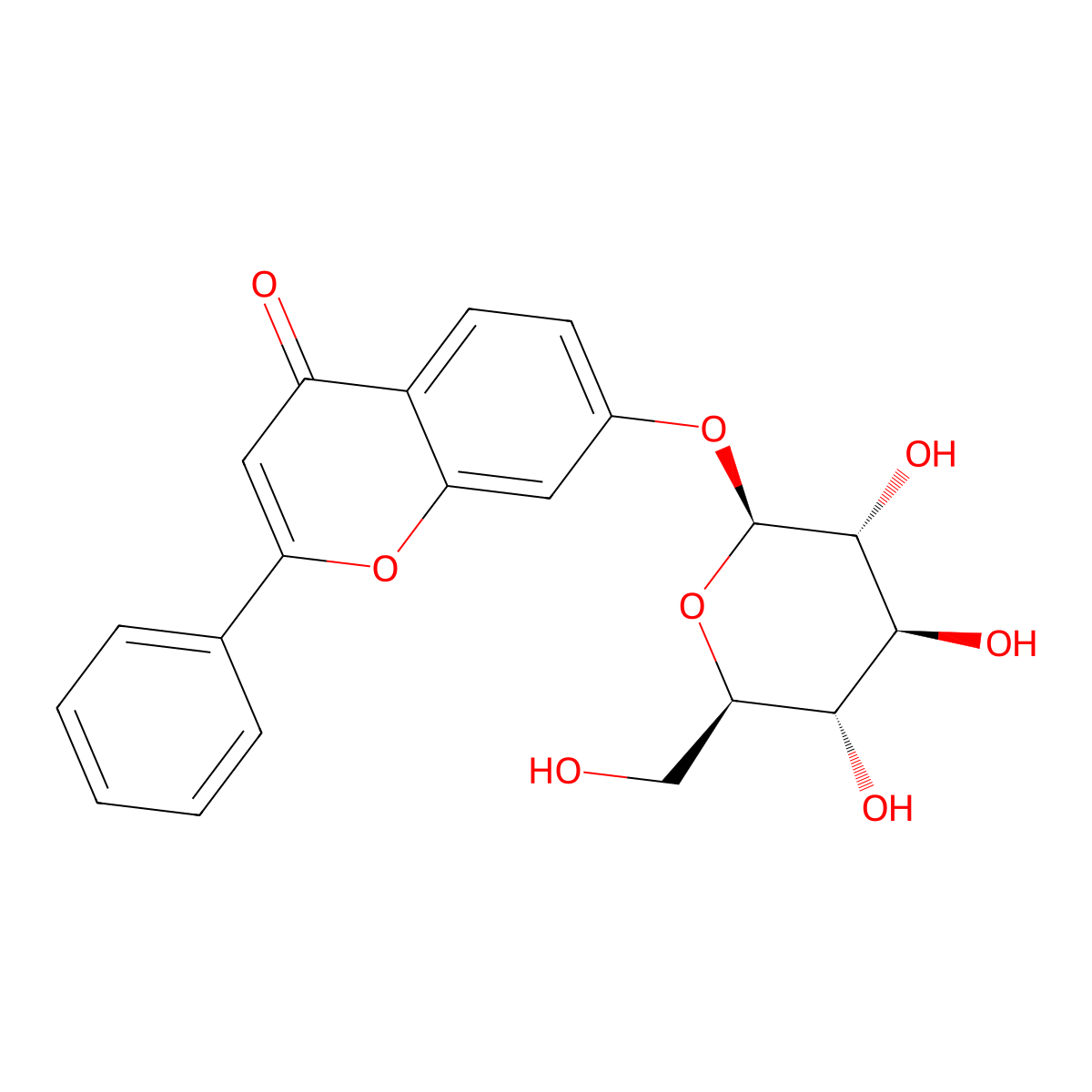 7-Hydroxyflavone-beta-D-glucoside molecular structure, CAS 71802-05-6