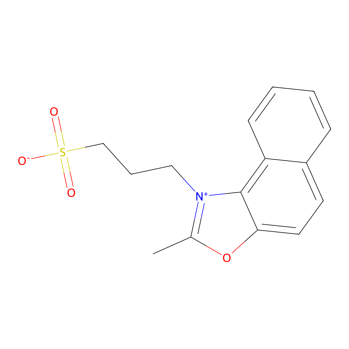 Naphth[1,2-d]oxazolium, 2-methyl-1-(3-sulfopropyl)-, inner salt molecular structure, CAS 71806-08-1