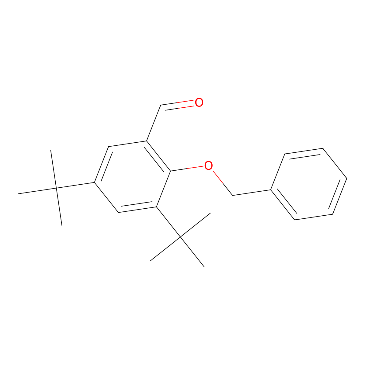 2-(Benzyloxy)-3,5-di-tert-butylbenzaldehyde molecular structure, CAS 71809-03-5