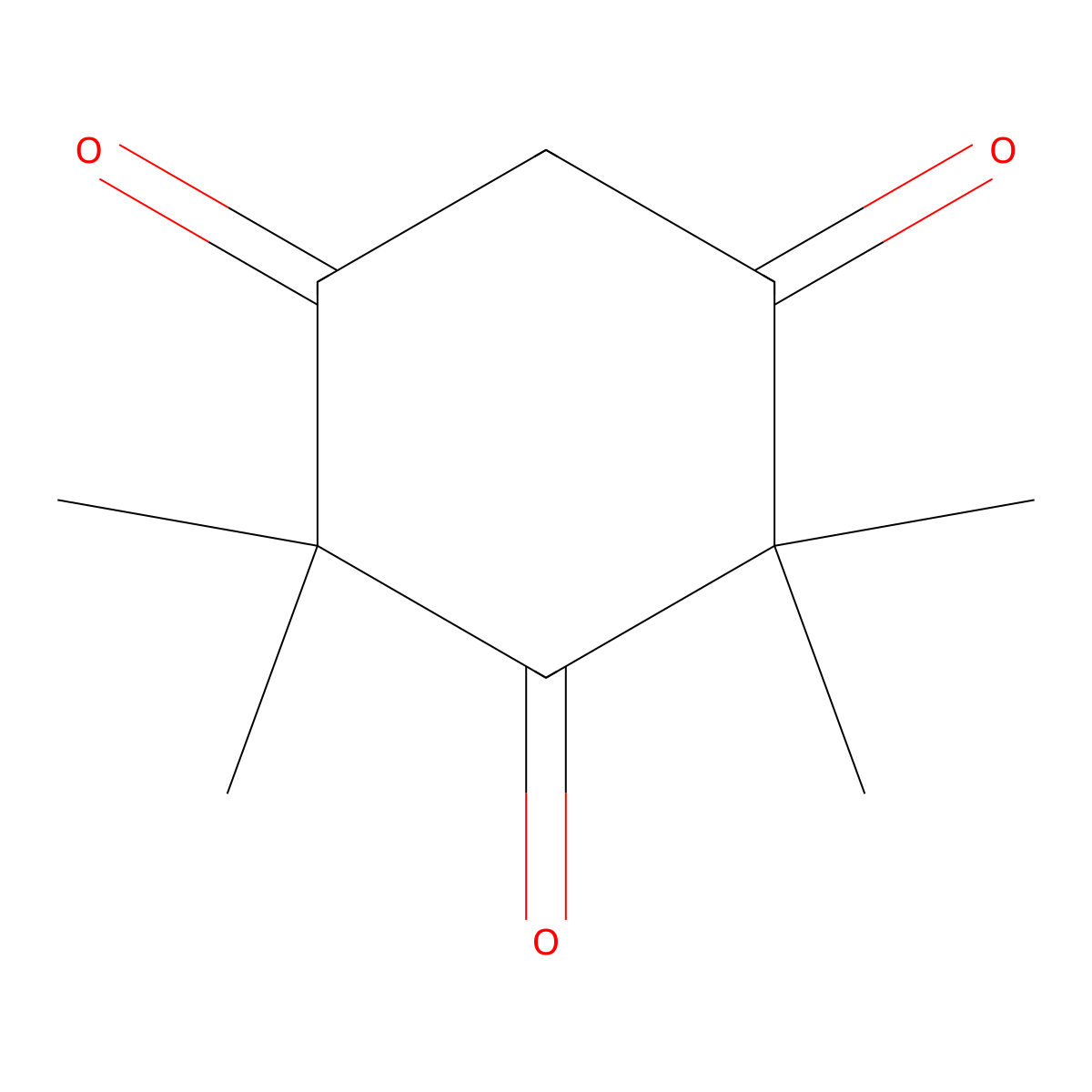 2,2,4,4-Tetramethylcyclohexane-1,3,5-trione molecular structure, CAS 7181-79-5