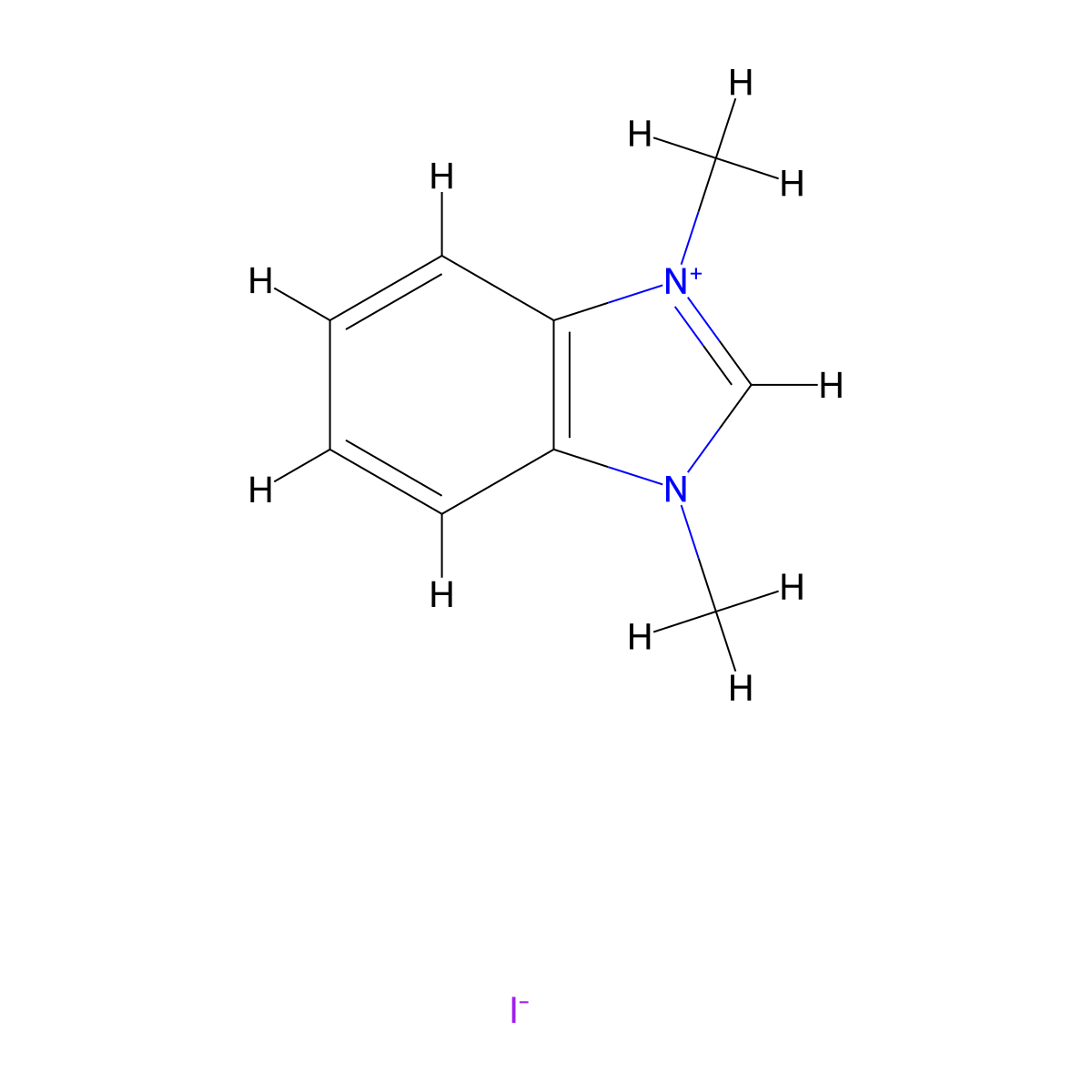 1,3-Dimethyl-1H-benzimidazol-3-ium iodide molecular structure, CAS 7181-87-5