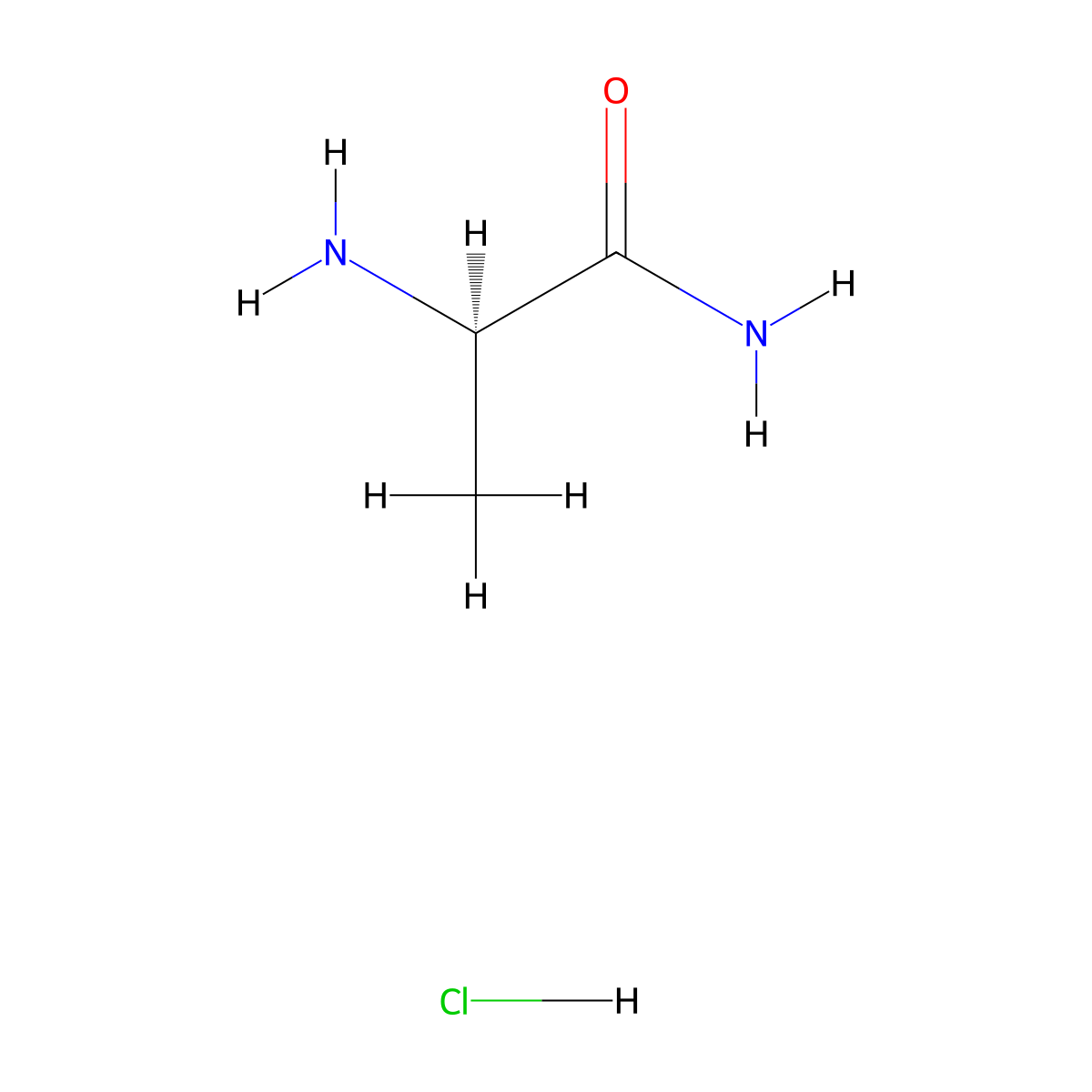 (2R)-2-Aminopropanamide hydrochloride molecular structure, CAS 71810-97-4