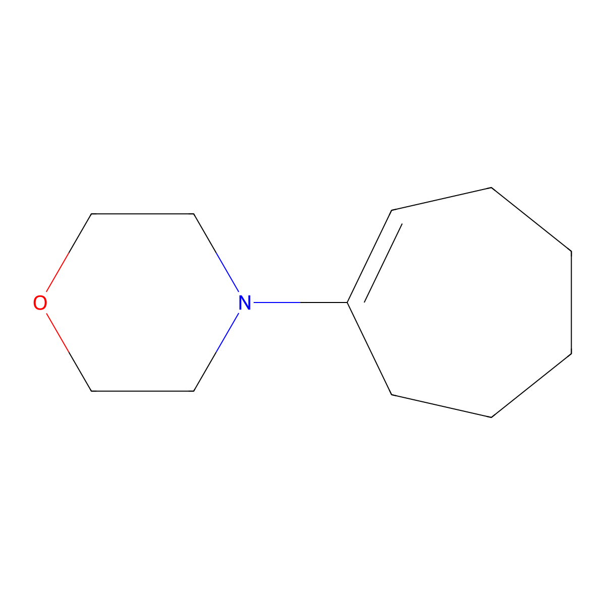 1-Morpholino-1-cycloheptene molecular structure, CAS 7182-08-3