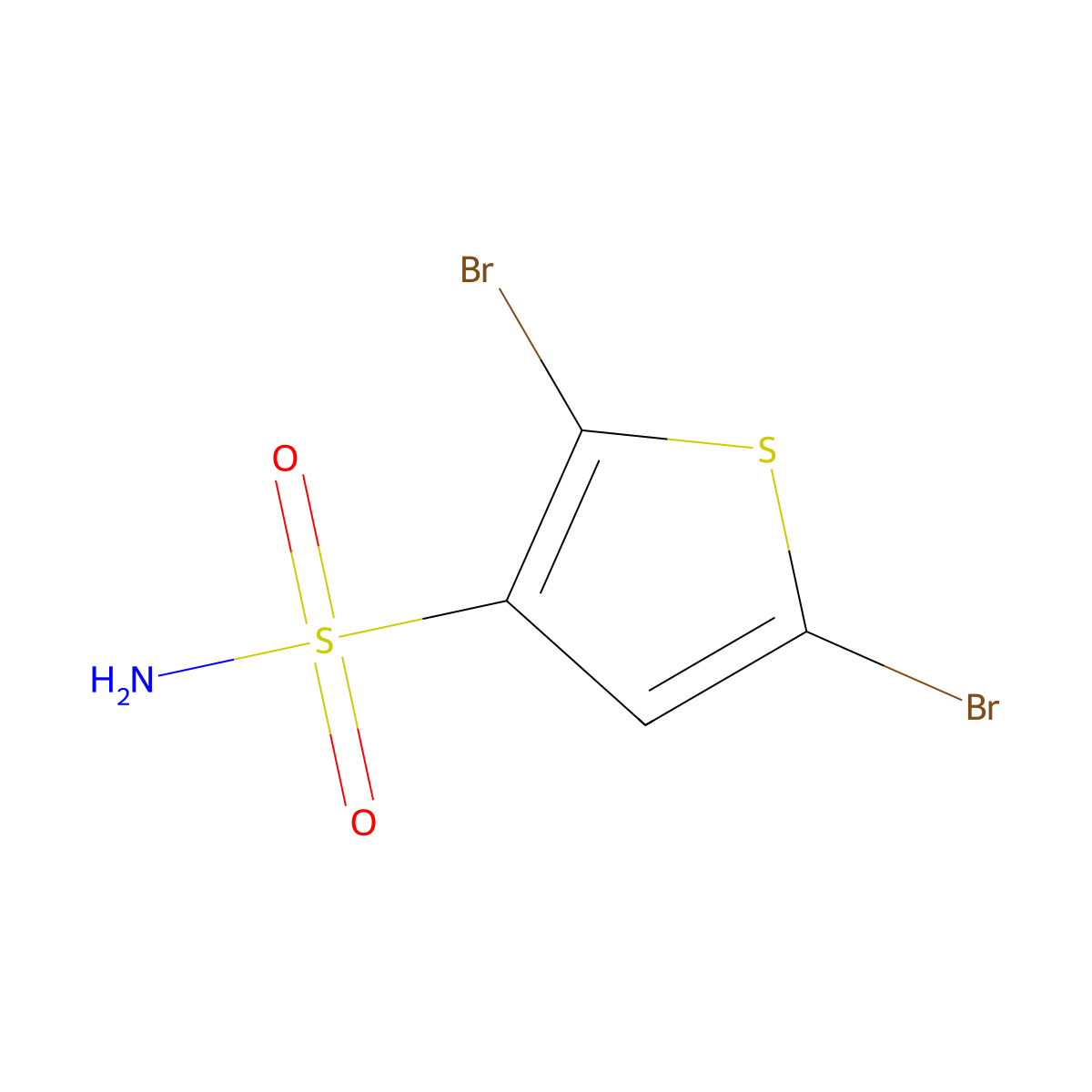 2,5-Dibromothiophene-3-sulfonamide molecular structure, CAS 7182-36-7