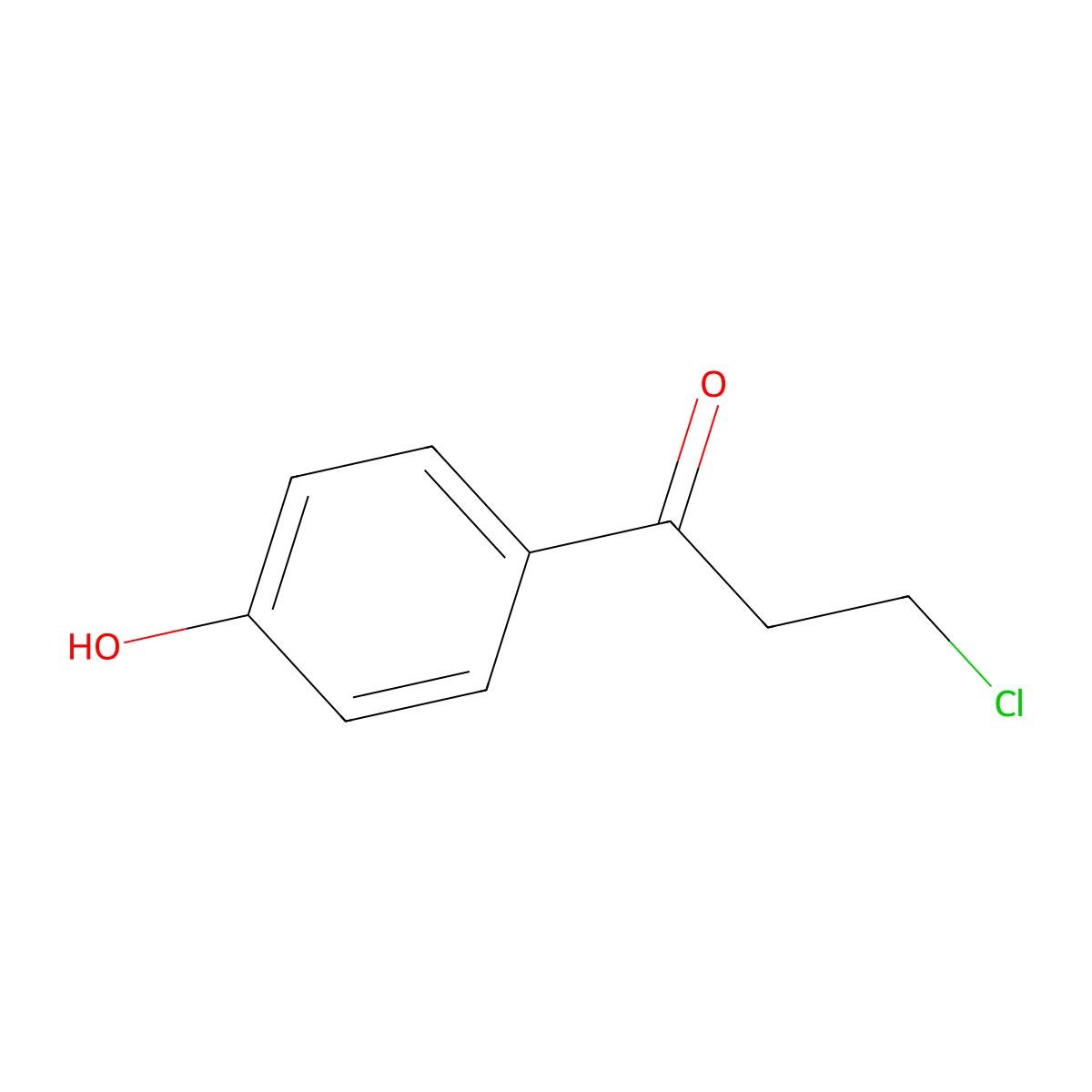 3-Chloro-1-(4-hydroxyphenyl)propan-1-one molecular structure, CAS 7182-38-9