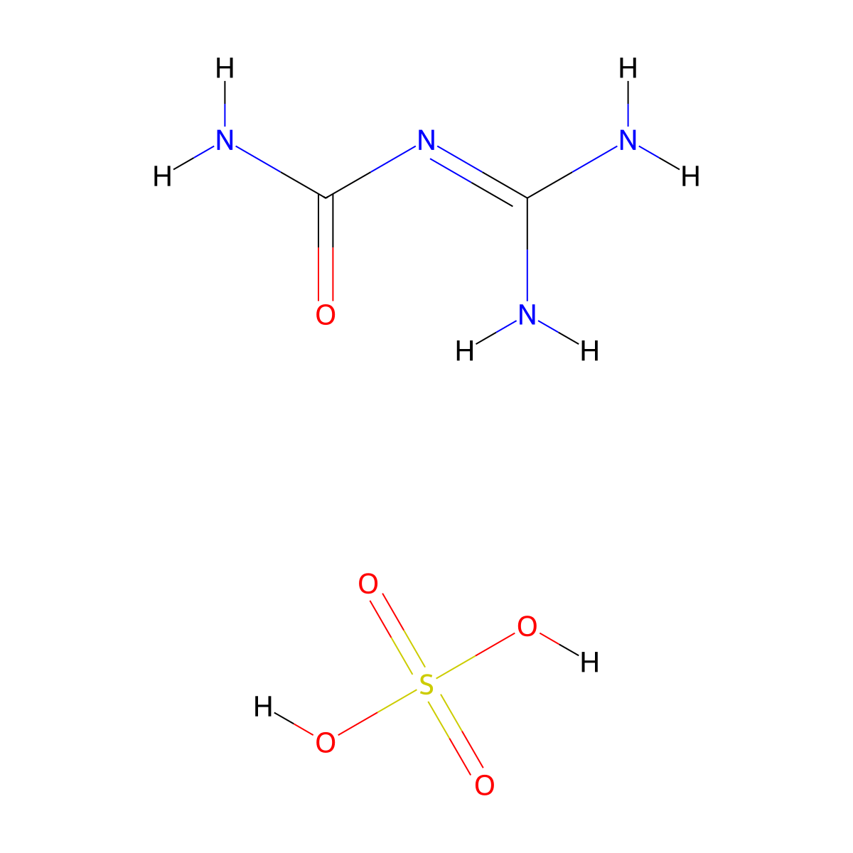 Amidinouronium hydrogen sulphate molecular structure, CAS 7182-80-1