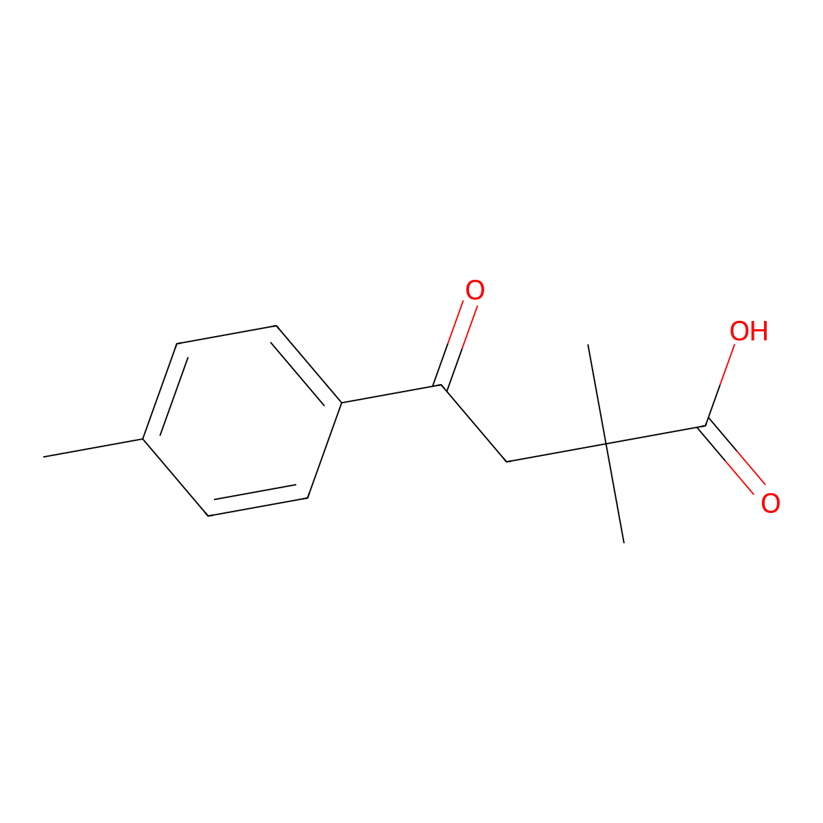 2,2-Dimethyl-4-(4-methylphenyl)-4-oxobutanoic acid molecular structure, CAS 71821-98-2