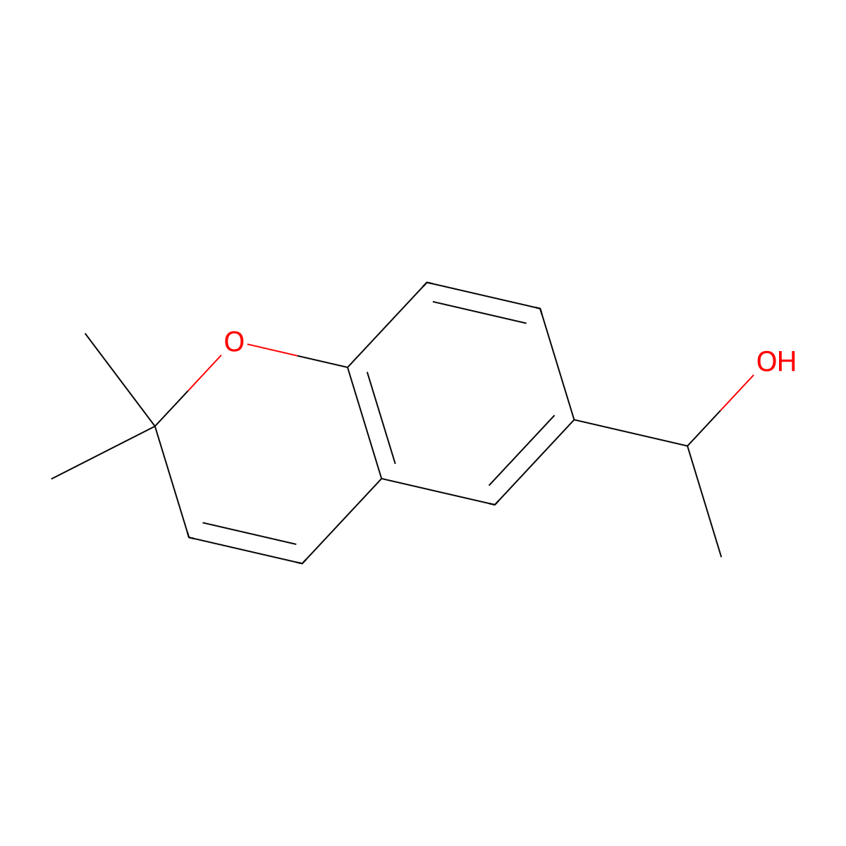 6-(1-Hydroxyethyl)-2,2-dimethyl-2H-1-benzopyran molecular structure, CAS 71822-00-9