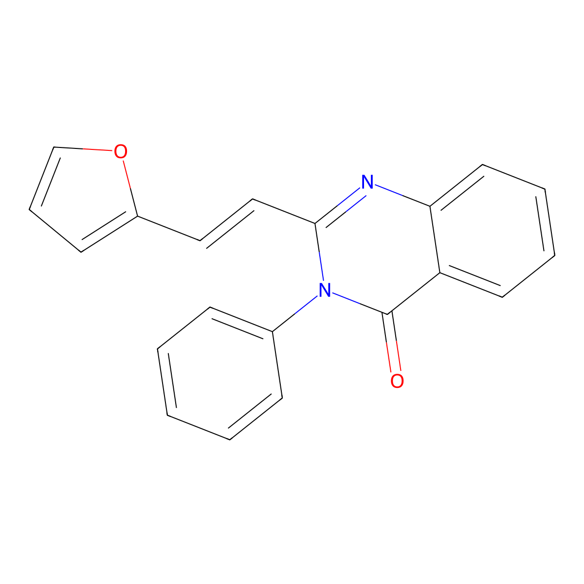 2-[(E)-2-(furan-2-yl)ethenyl]-3-phenylquinazolin-4-one molecular structure, CAS 71822-45-2