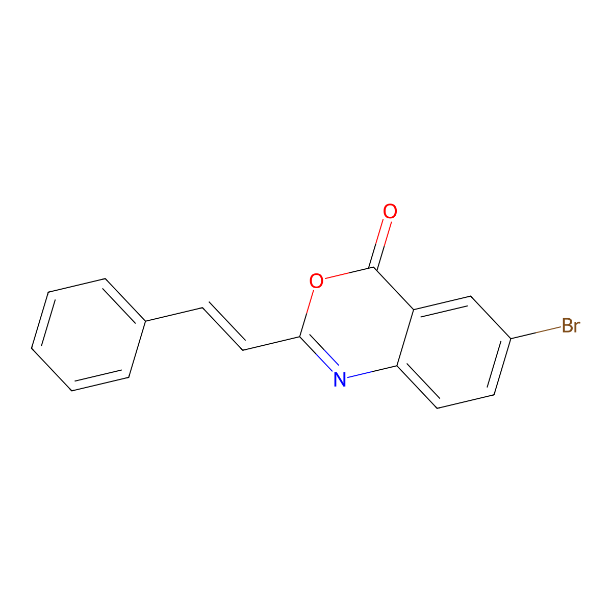 4H-3,1-Benzoxazin-4-one, 6-bromo-2-(2-phenylethenyl)- molecular structure, CAS 71822-63-4
