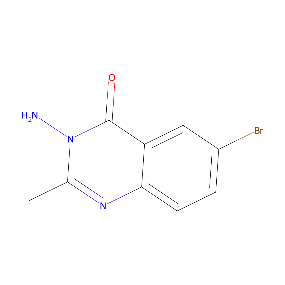 3-amino-6-bromo-2-methylquinazolin-4(3H)-one molecular structure, CAS 71822-97-4
