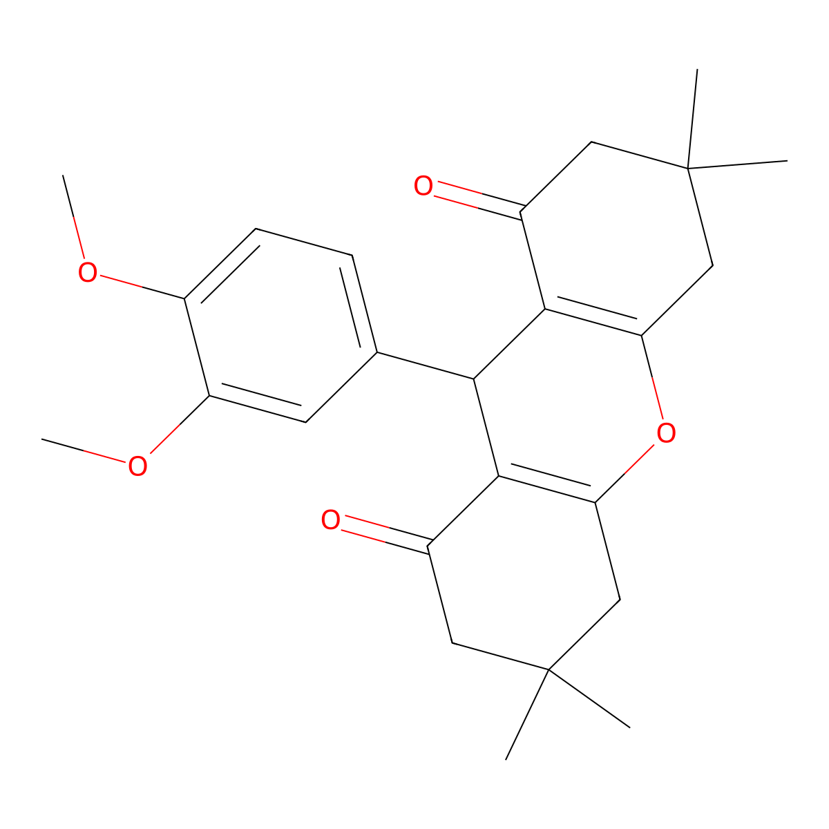 9-(3,4-Dimethoxyphenyl)-3,3,6,6-tetramethyl-3,4,5,6,7,9-hexahydro-1H-xanthene-1,8(2H)-dione molecular structure, CAS 71827-94-6