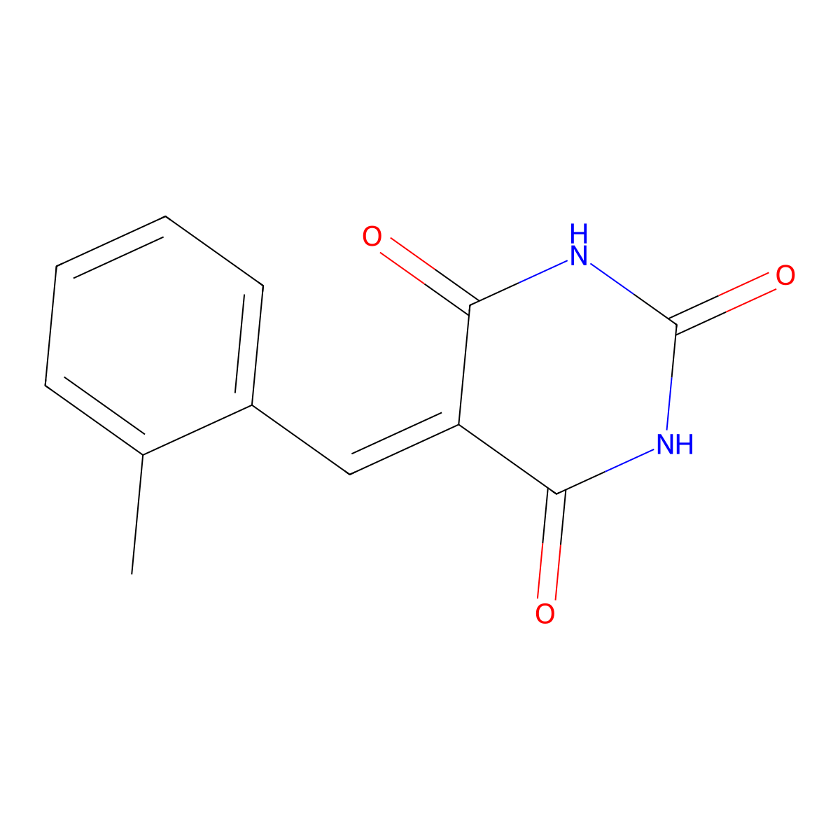 5-[(2-Methylphenyl)methylidene]-1,3-diazinane-2,4,6-trione molecular structure, CAS 71828-05-2