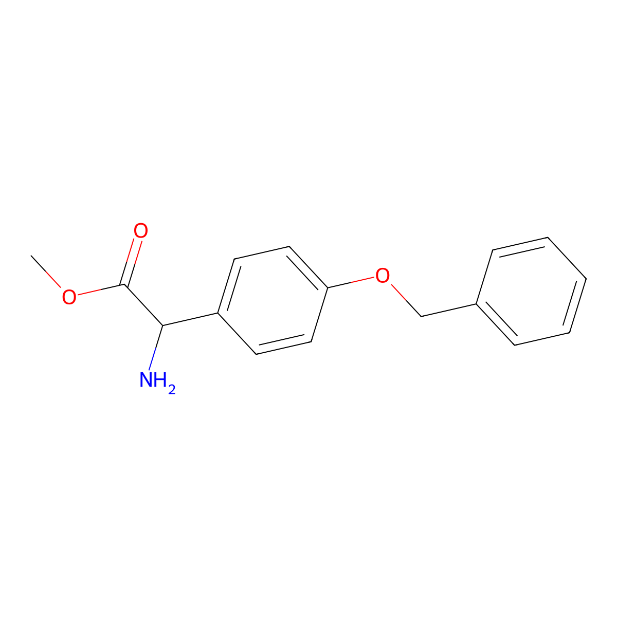 Methyl 2-amino-2-[4-(benzyloxy)phenyl]acetate molecular structure, CAS 71829-83-9