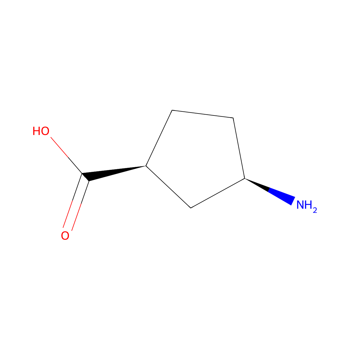 3-Aminocyclopentane-1-carboxylic acid molecular structure, CAS 71830-07-4