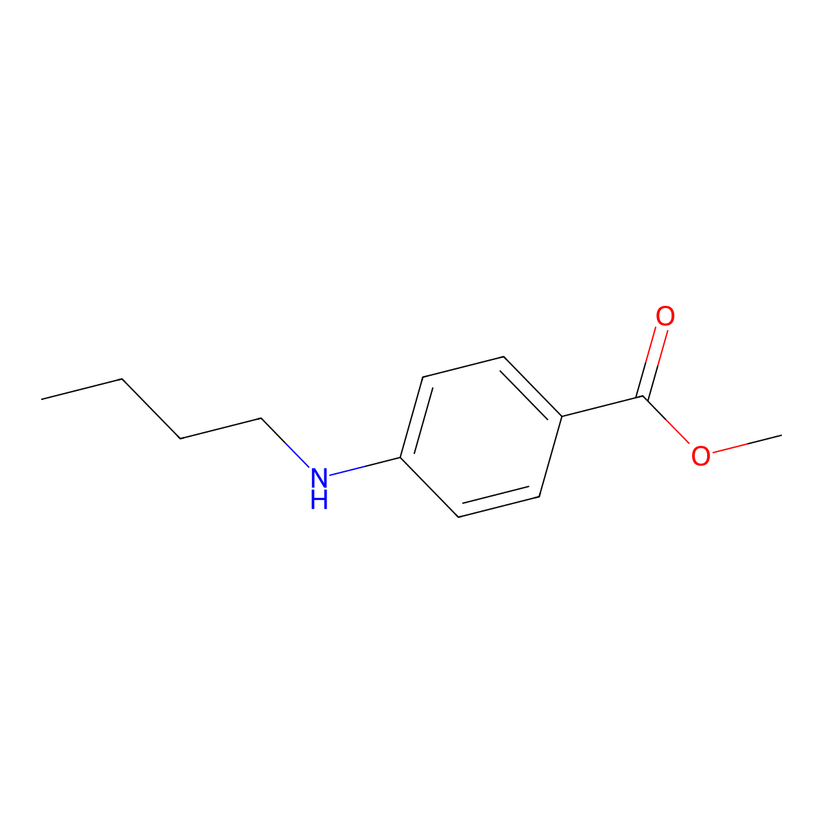 Benzoic acid, 4-(butylamino)-, methyl ester molecular structure, CAS 71839-12-8