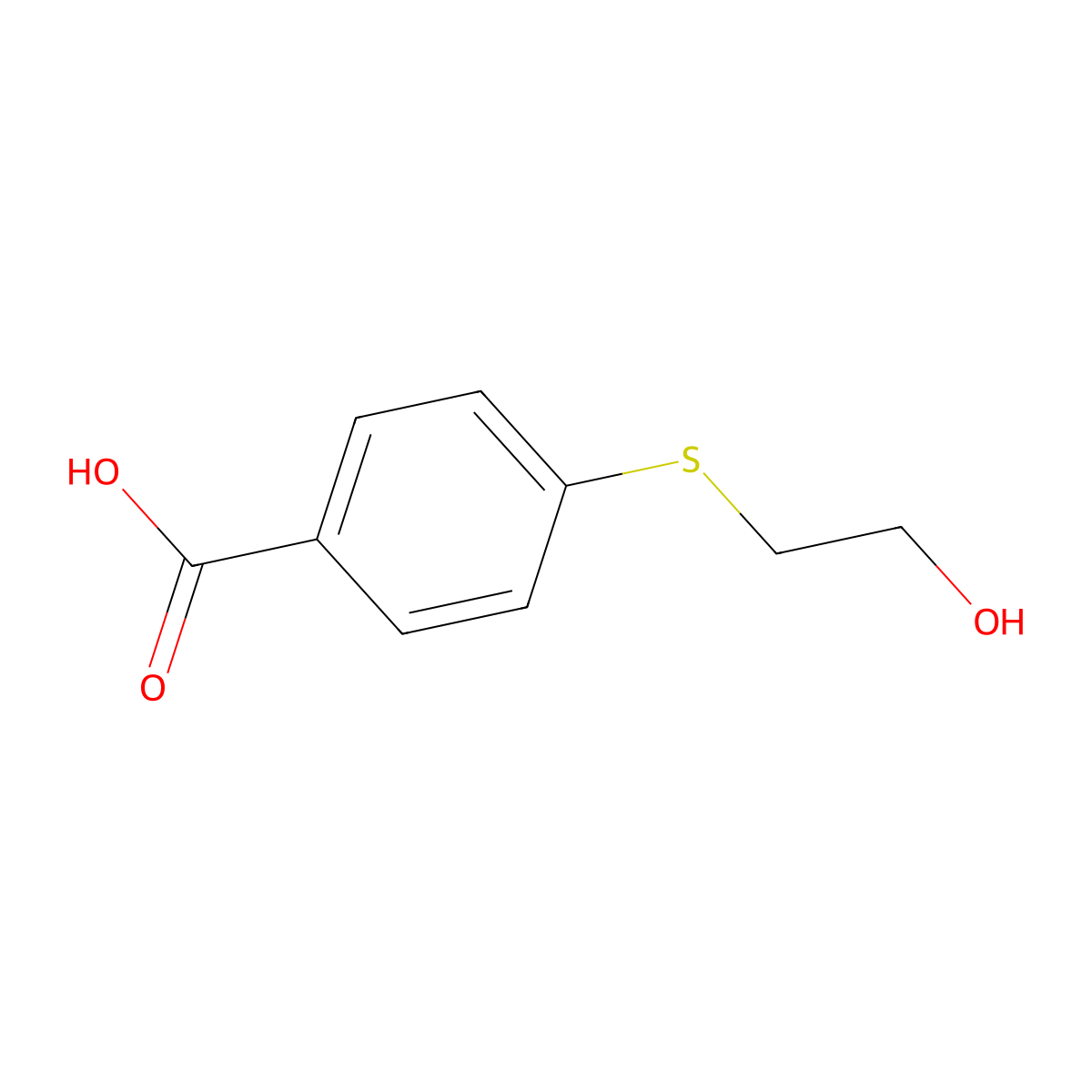 4-[(2-Hydroxyethyl)thio]benzoic acid molecular structure, CAS 7184-99-8