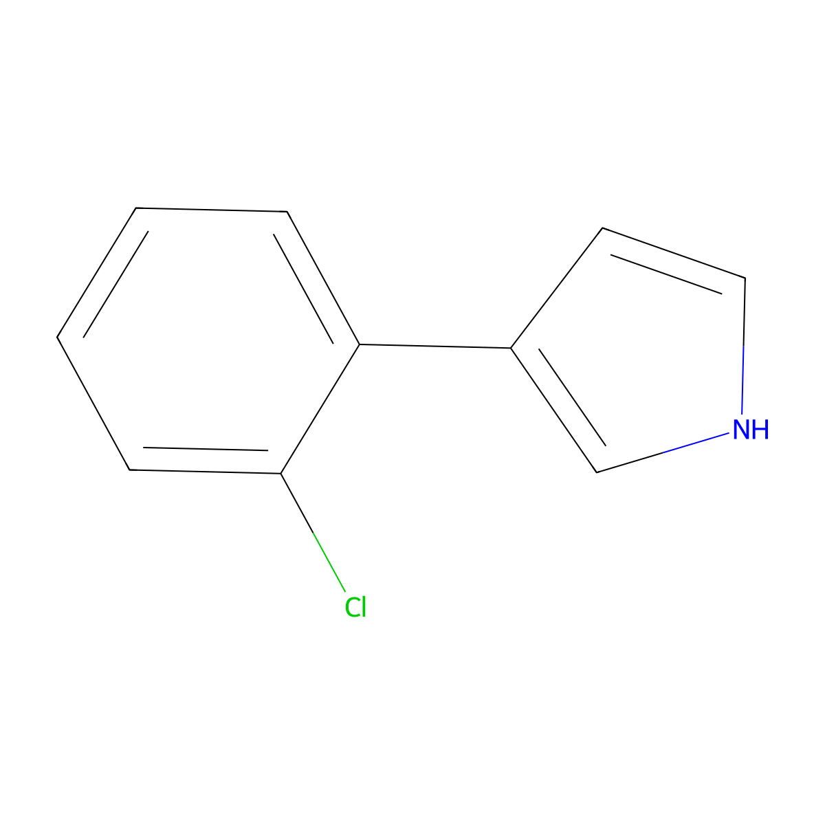 3-(2-chlorophenyl)-1H-pyrrole molecular structure, CAS 71845-14-2