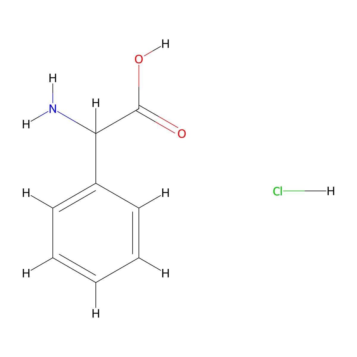 DL-2-Phenyl glycine hydrochloride molecular structure, CAS 71849-99-5