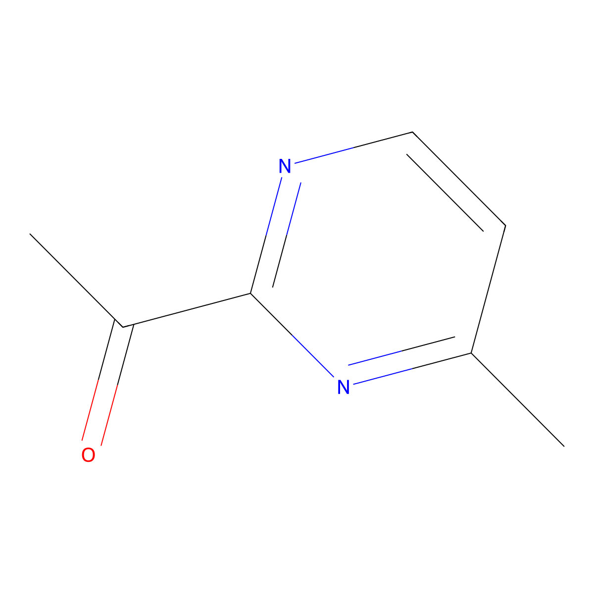 Ethanone, 1-(4-methyl-2-pyrimidinyl)- molecular structure, CAS 71850-85-6