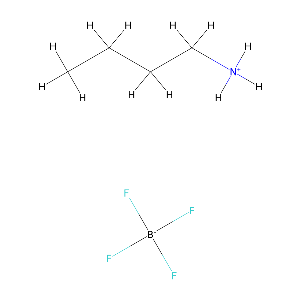 Butylammonium tetrafluoroborate molecular structure, CAS 71852-73-8