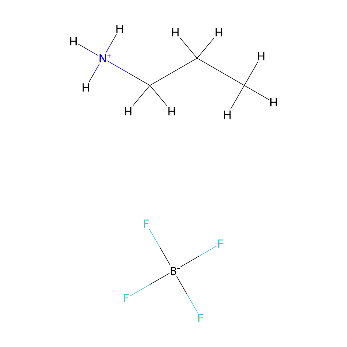 n-Propylammonium tetrafluoroborate molecular structure, CAS 71852-75-0