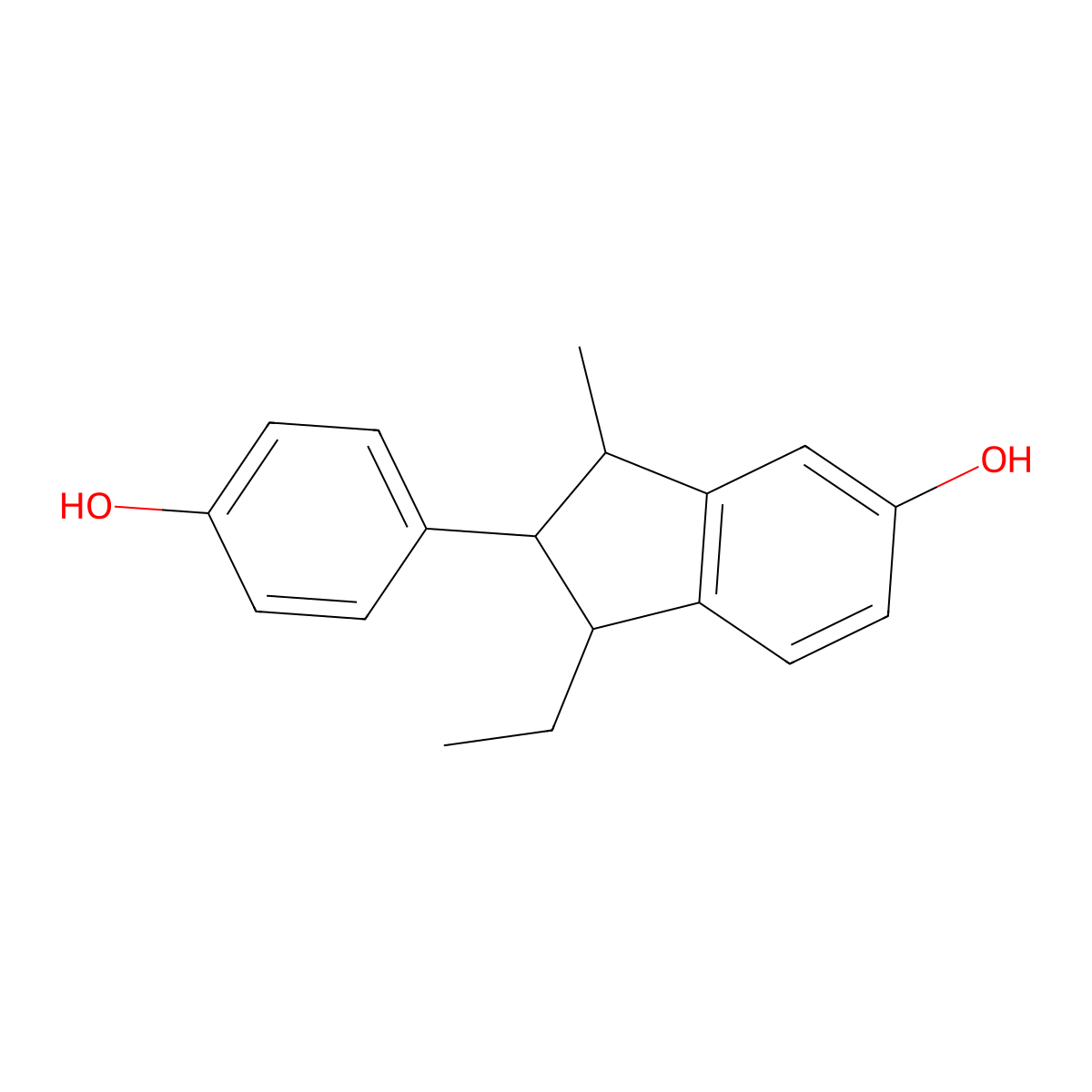 1-Ethyl-2,3-dihydro-2-(4-hydroxyphenyl)-3-methyl-1H-inden-5-ol molecular structure, CAS 71855-45-3