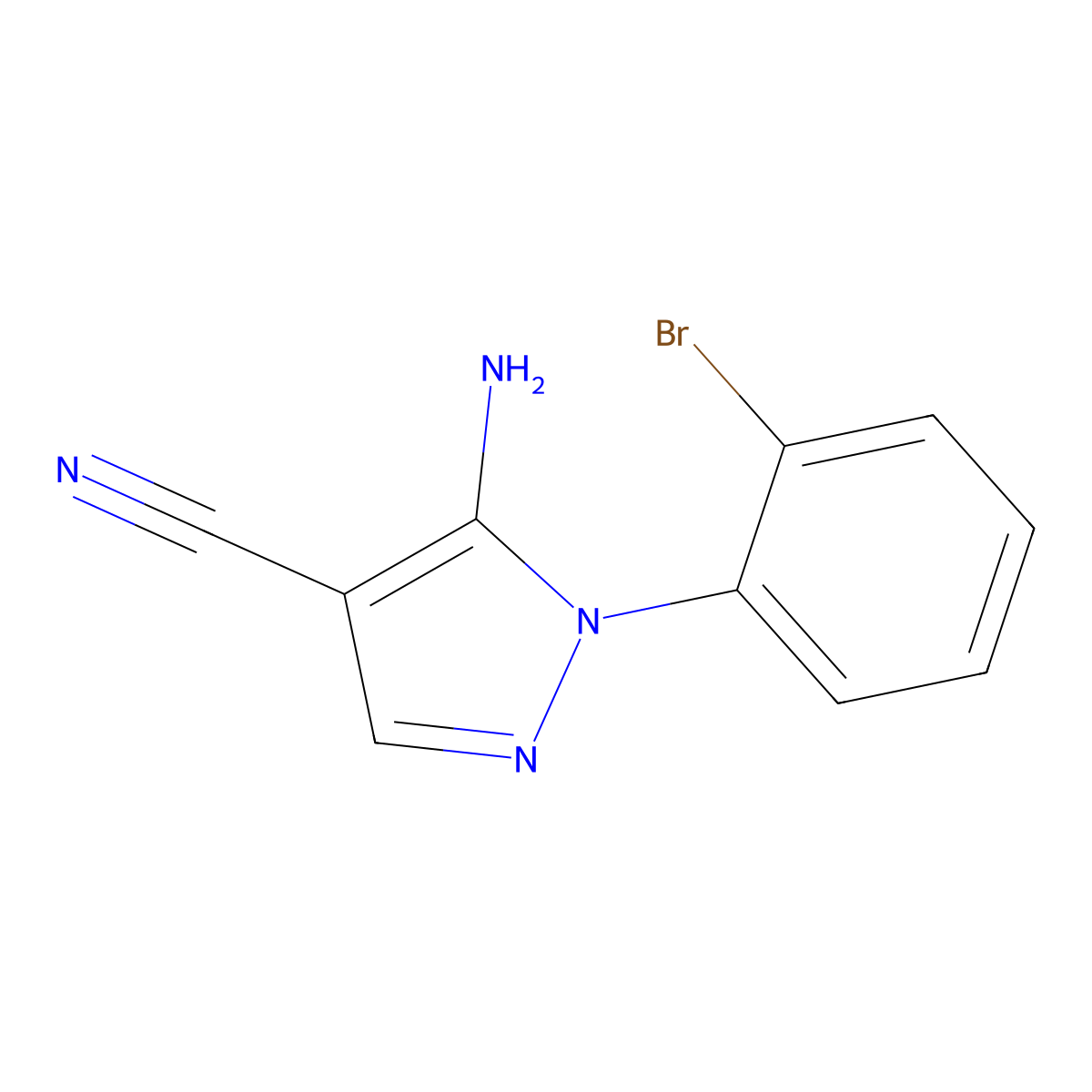 5-Amino-1-(2-bromophenyl)-1H-pyrazole-4-carbonitrile molecular structure, CAS 71856-54-7