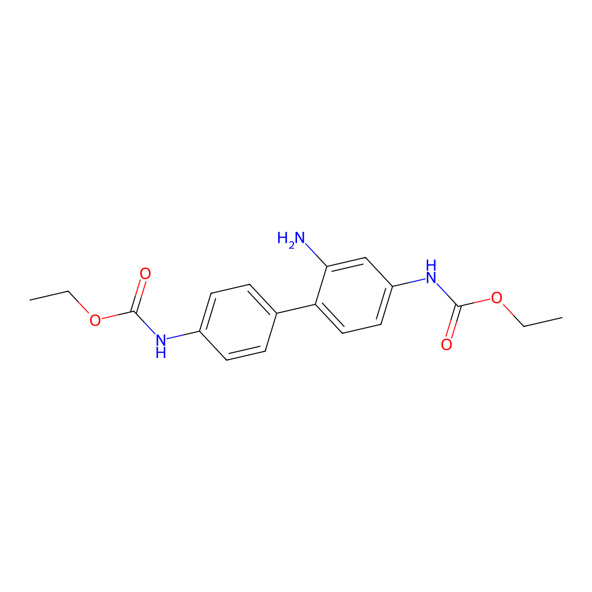 2-Amino-4,4'-bis[(ethoxycarbonyl)amino]-1,1'-biphenyl molecular structure, CAS 71857-96-0