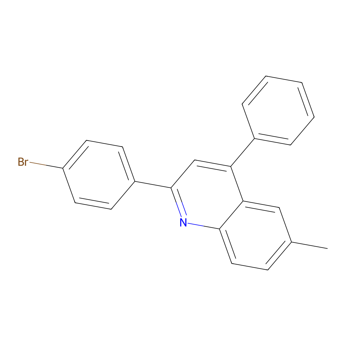 2-(4-Bromophenyl)-6-methyl-4-phenylquinoline molecular structure, CAS 71858-09-8