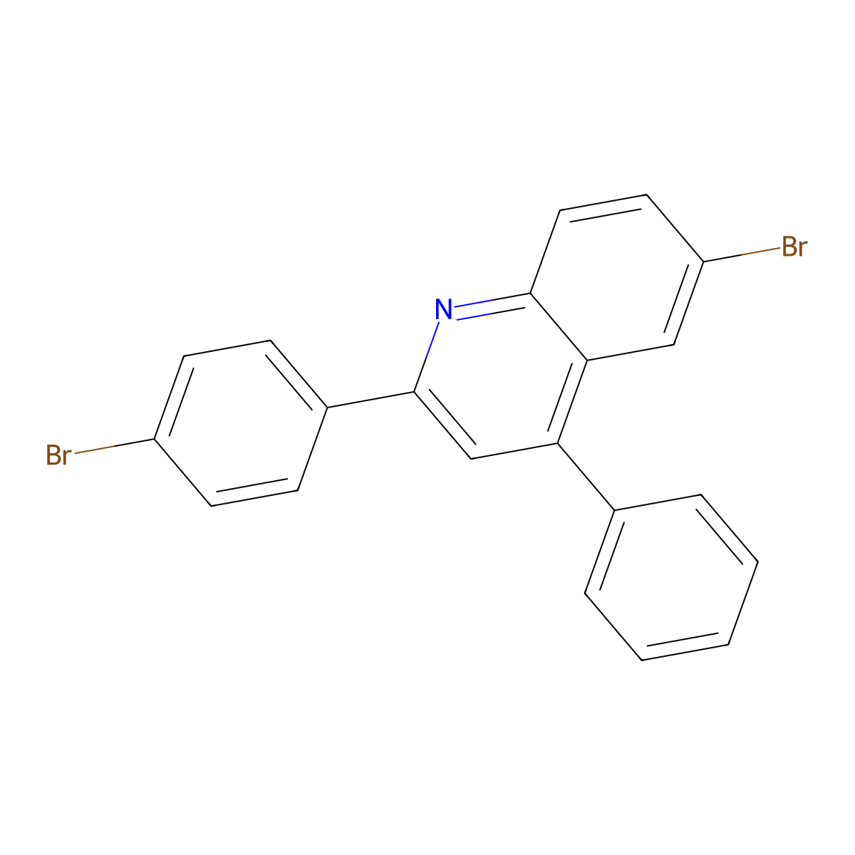 6-Bromo-2-(4-bromophenyl)-4-phenylquinoline molecular structure, CAS 71858-13-4