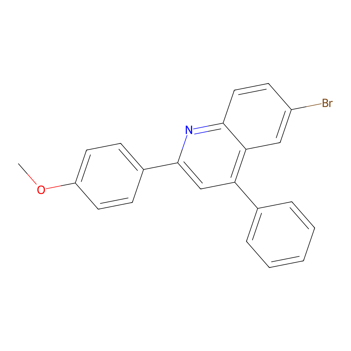 6-Bromo-2-(4-methoxyphenyl)-4-phenylquinoline molecular structure, CAS 71858-14-5