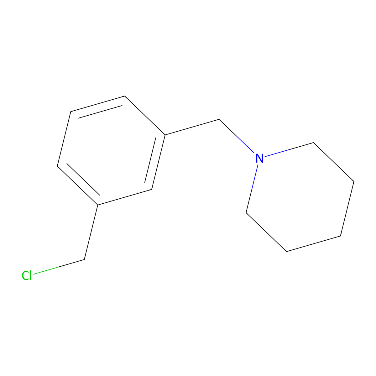 1-{[3-(Chloromethyl)phenyl]methyl}piperidine molecular structure, CAS 718591-77-6