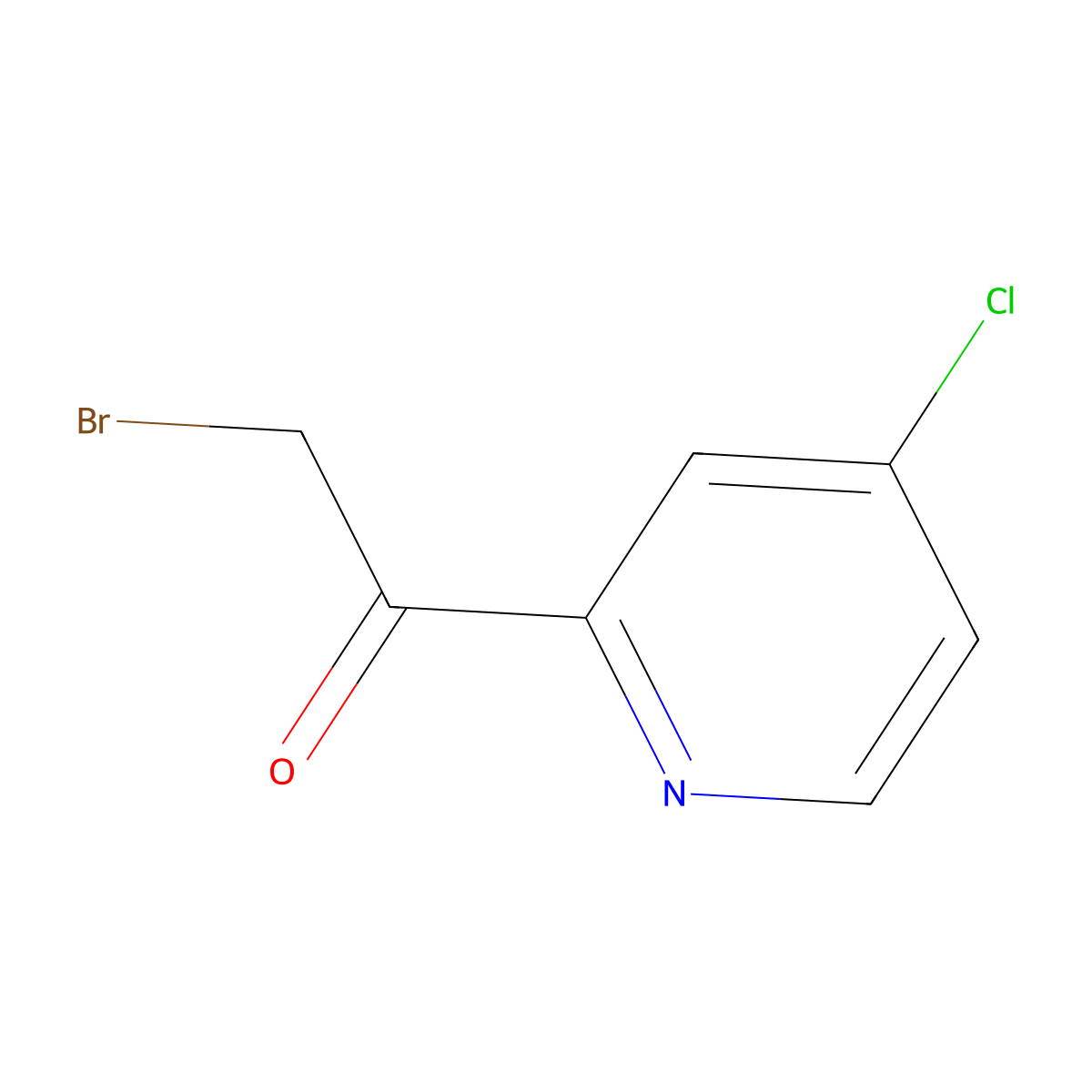 2-Bromo-1-(4-chloropyridin-2-YL)ethanone molecular structure, CAS 718595-36-9