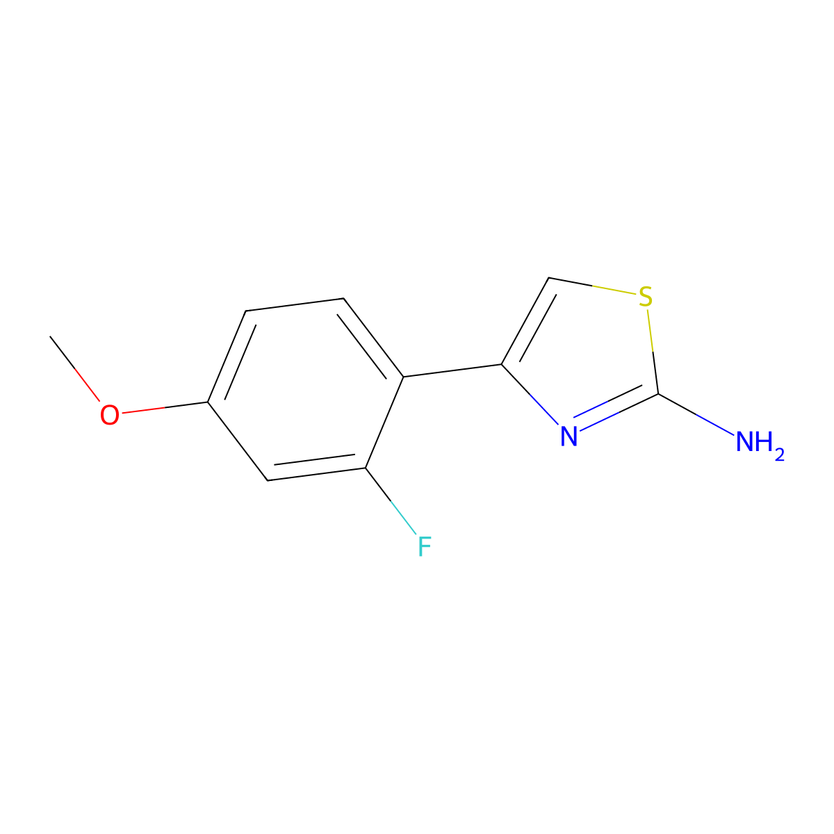 4-(2-Fluoro-4-methoxy-phenyl)-thiazol-2-ylamine molecular structure, CAS 718596-15-7
