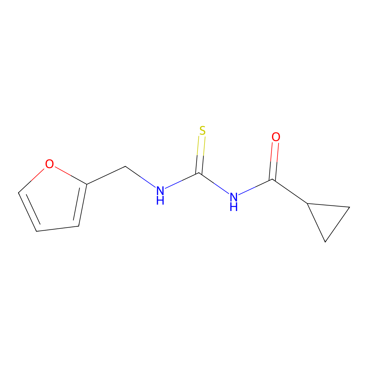 N-(furan-2-ylmethylcarbamothioyl)cyclopropanecarboxamide molecular structure, CAS 718600-18-1