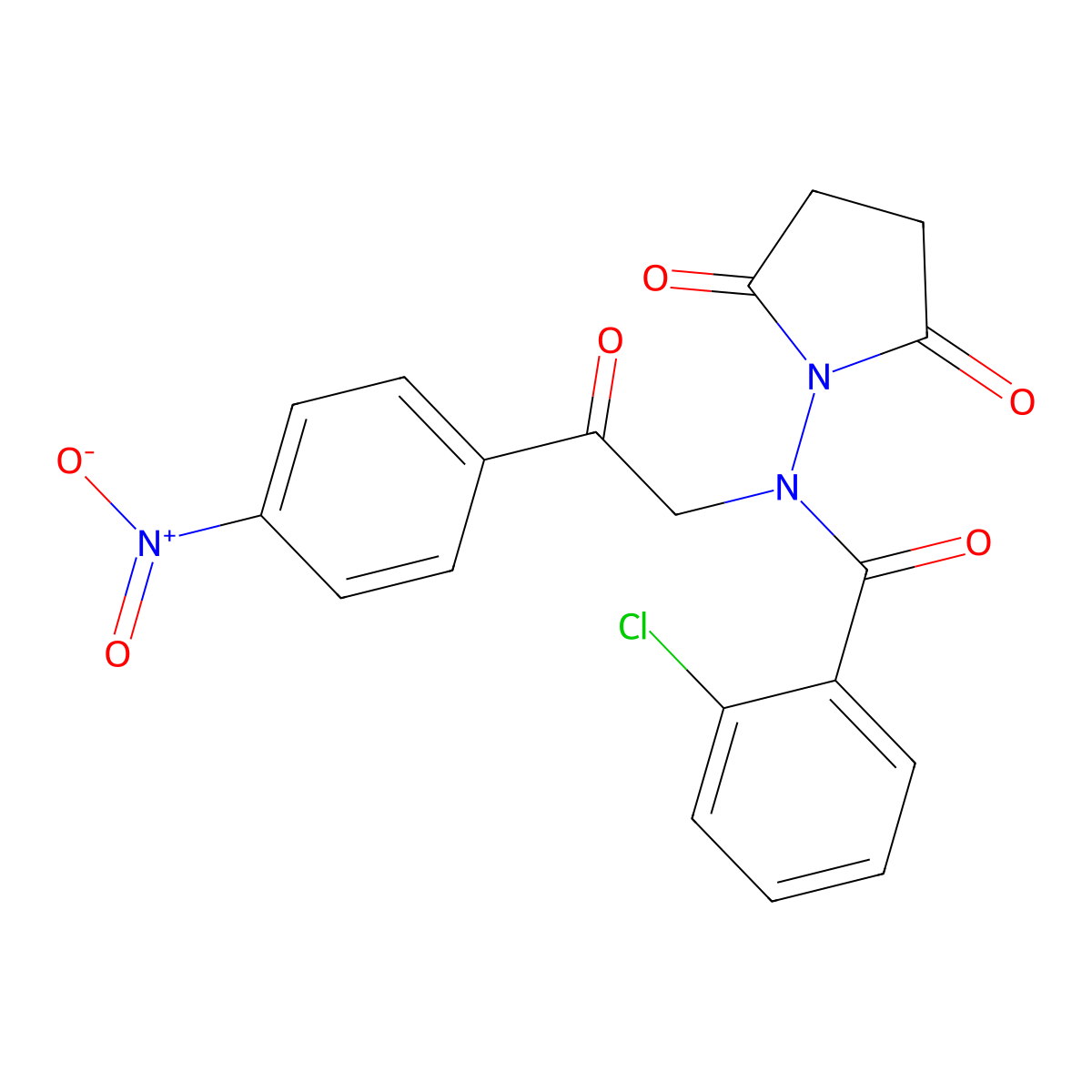 2-chloro-N-(2,5-dioxopyrrolidin-1-yl)-N-[2-(4-nitrophenyl)-2-oxoethyl]benzamide molecular structure, CAS 718600-22-7