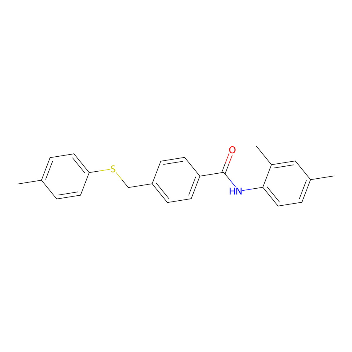 N-(2,4-Dimethylphenyl)-4-[[(4-methylphenyl)thio]methyl]benzamide molecular structure, CAS 718600-31-8
