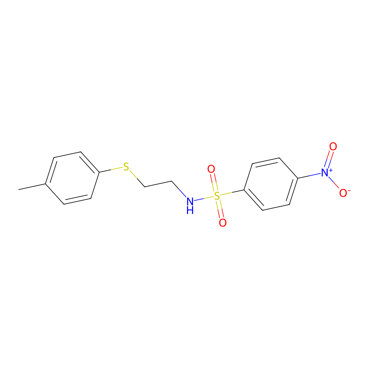 N-[2-(4-methylphenyl)sulfanylethyl]-4-nitrobenzenesulfonamide molecular structure, CAS 718600-43-2