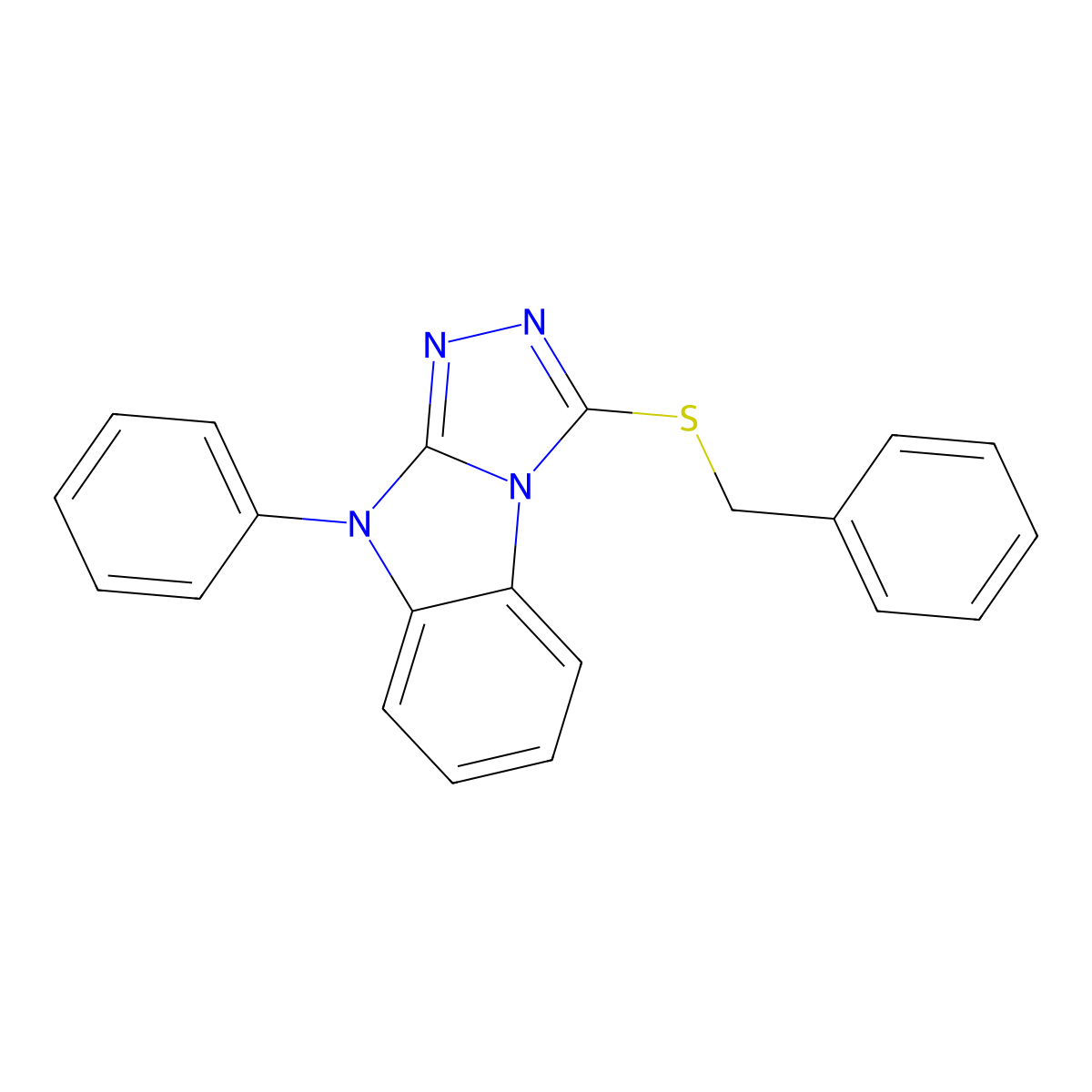 1-Benzylsulfanyl-4-phenyl-[1,2,4]triazolo[4,3-a]benzimidazole molecular structure, CAS 718600-61-4