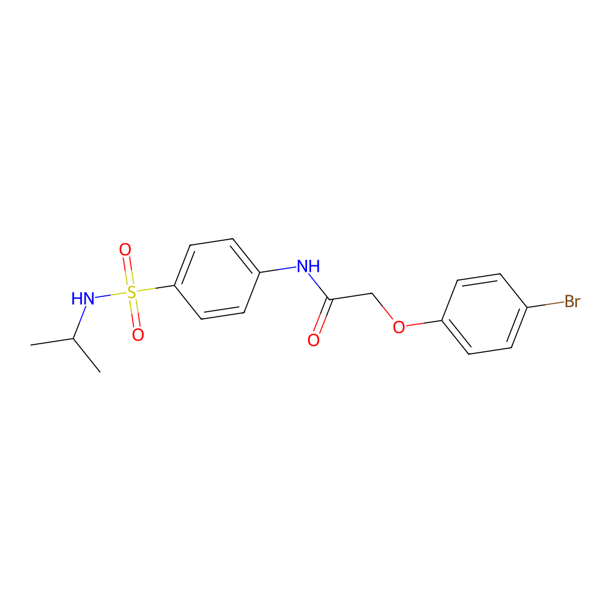 2-(4-bromophenoxy)-N-[4-(propan-2-ylsulfamoyl)phenyl]acetamide molecular structure, CAS 718600-62-5