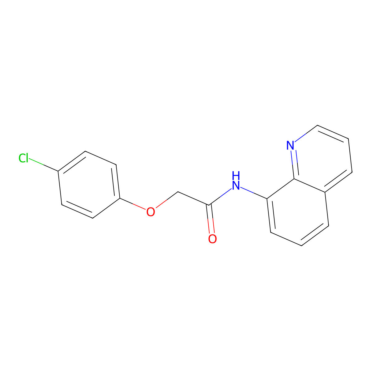 2-(4-chlorophenoxy)-N-quinolin-8-ylacetamide molecular structure, CAS 718600-66-9