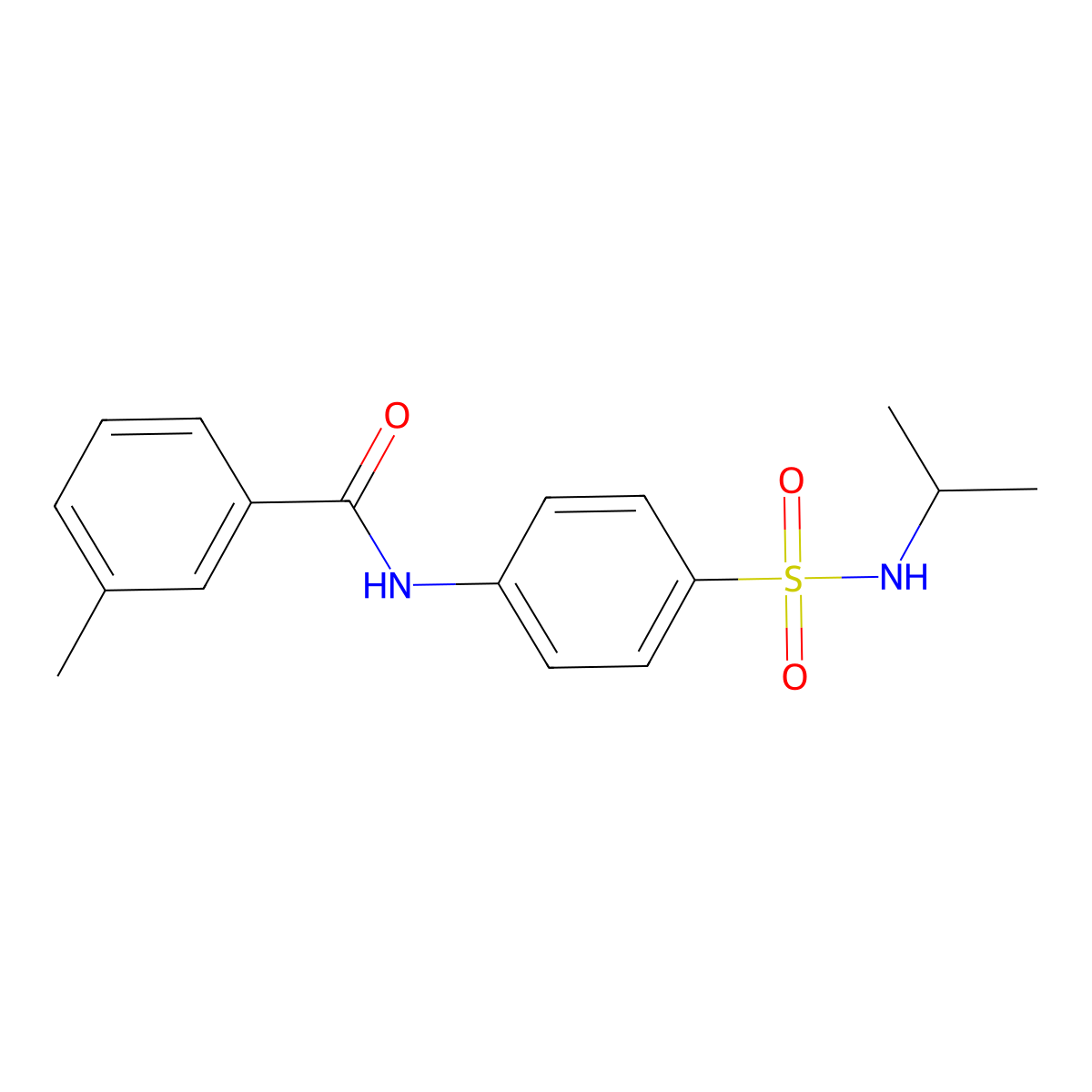 N-{4-[(isopropylamino)sulfonyl]phenyl}-3-methylbenzamide molecular structure, CAS 718600-67-0