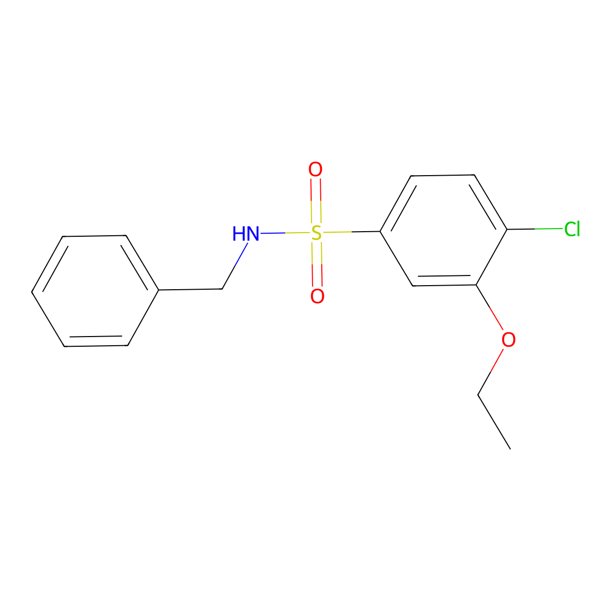 N-benzyl-4-chloro-3-ethoxybenzenesulfonamide molecular structure, CAS 718600-93-2