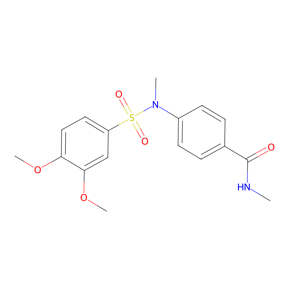 4-[(3,4-dimethoxyphenyl)sulfonyl-methylamino]-N-methylbenzamide molecular structure, CAS 718600-97-6