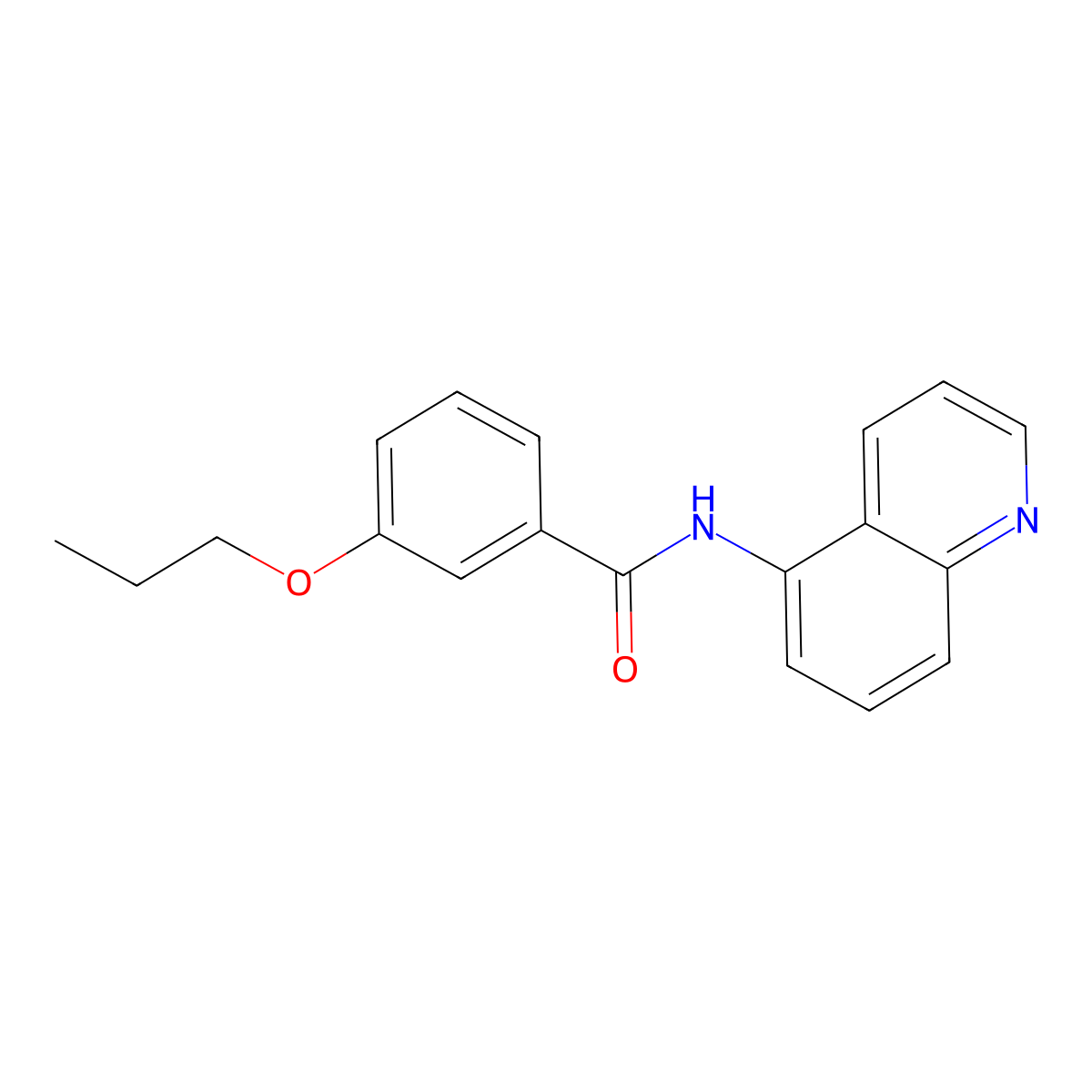3-propoxy-N-quinolin-5-ylbenzamide molecular structure, CAS 718601-00-4